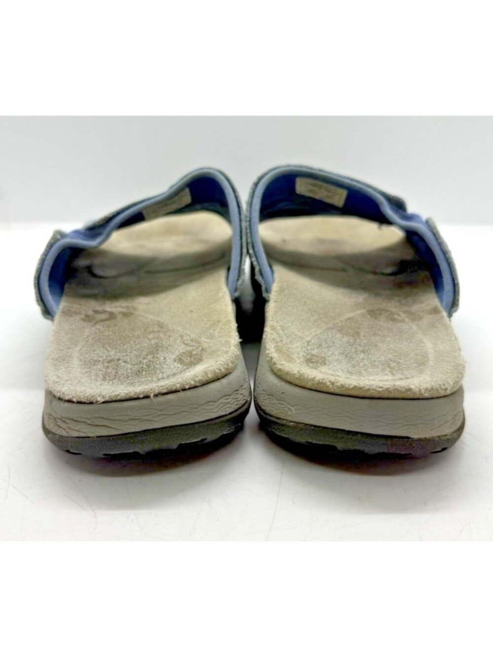 Merrell Lilyfern Washed Denim Blue Leather Slide Sandals Women Sz 9 US J89892 - Picture 5 of 9